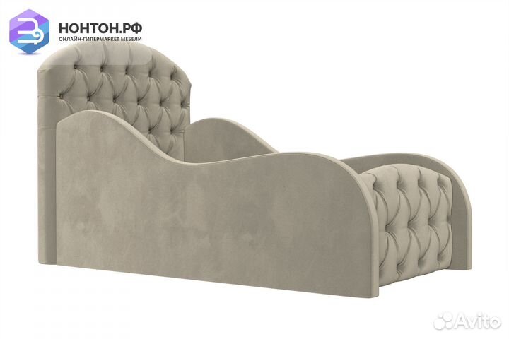 Детская кровать Майя Люкс микровельвет бежевый