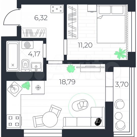 1-к. квартира, 42,3 м², 8/10 эт.