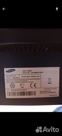 Монитор samsung syncmaster 226 bw