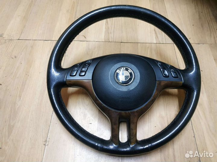 Руль бмв Е46 Е39 Е38 Е53 дерево с аэрбегом