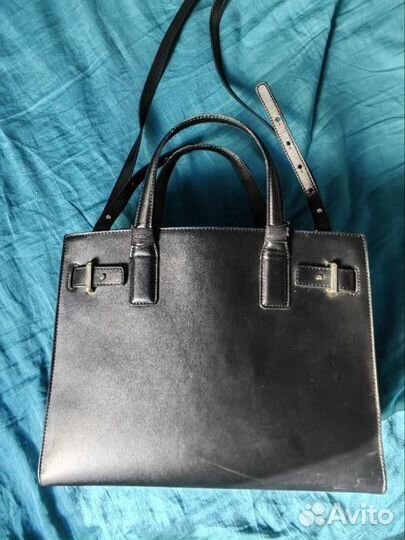 Сумка arzoli черная натуральная кожа бу