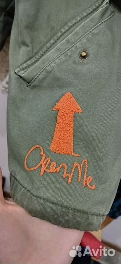 Куртка хаки zara denim s с вышивкой и шипами
