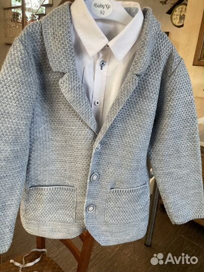 Школьный пиджак + рубашка 122