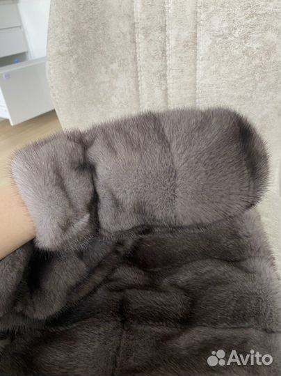 Норковый комплект головной убор, варежки