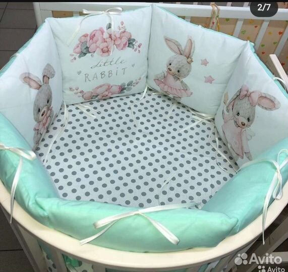 Бортики в кроватку+кпб для девочки