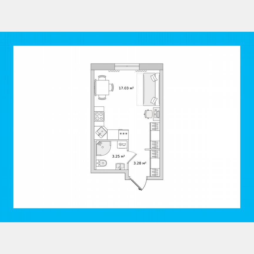 Квартира-студия, 24,4 м², 1/21 эт.