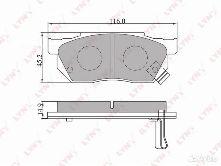 Lynxauto BD-3412 Колодки тормозные дисковые перед