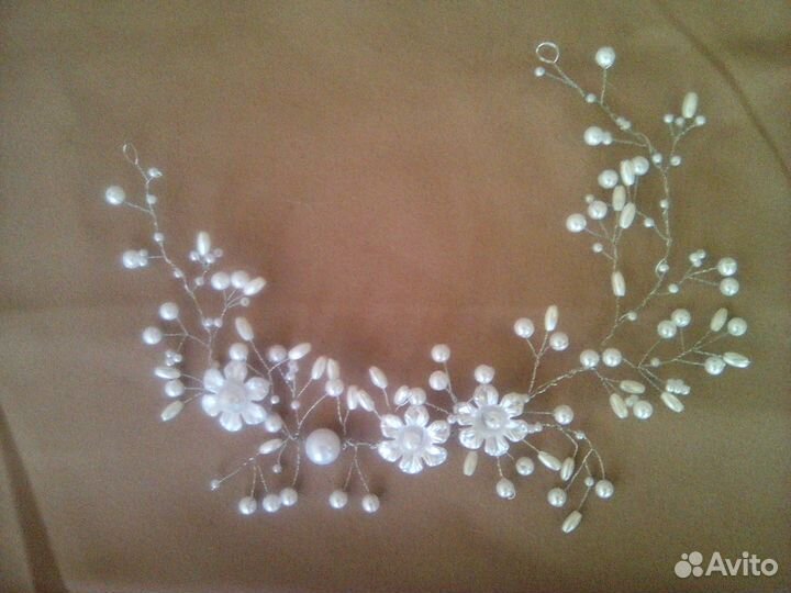 Диадема. Свадебная веточка для прически