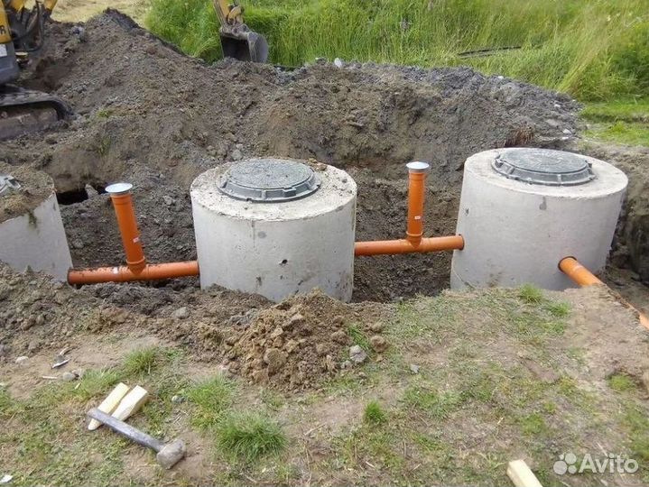Септик из бетонных колец под ключ с установкой
