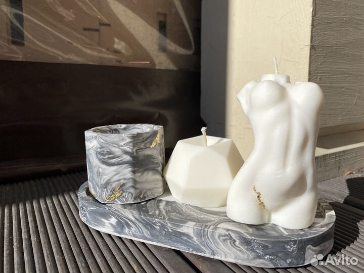 Изделия из гипса/свечи ручная работа