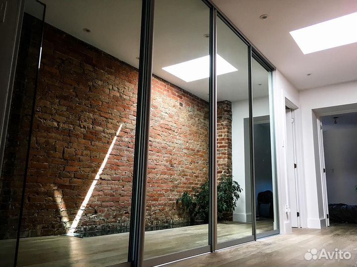 Зеркальные двери в нишу шк-47