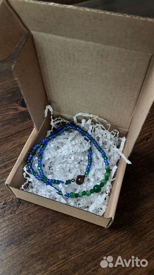 Чокер с малахитом hand made