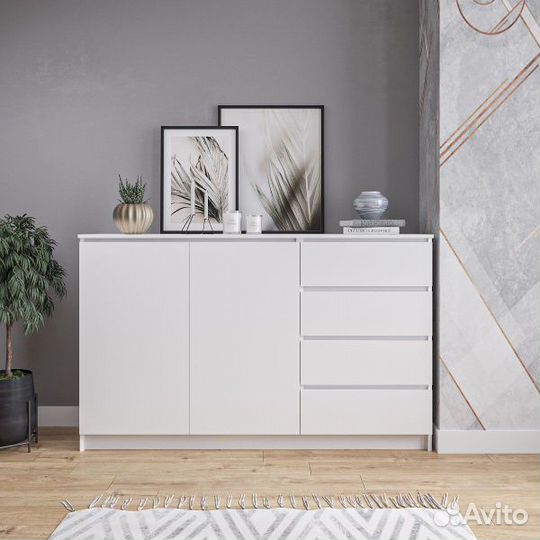 Комод (99х160х40) км 1600.1 белый (графит)