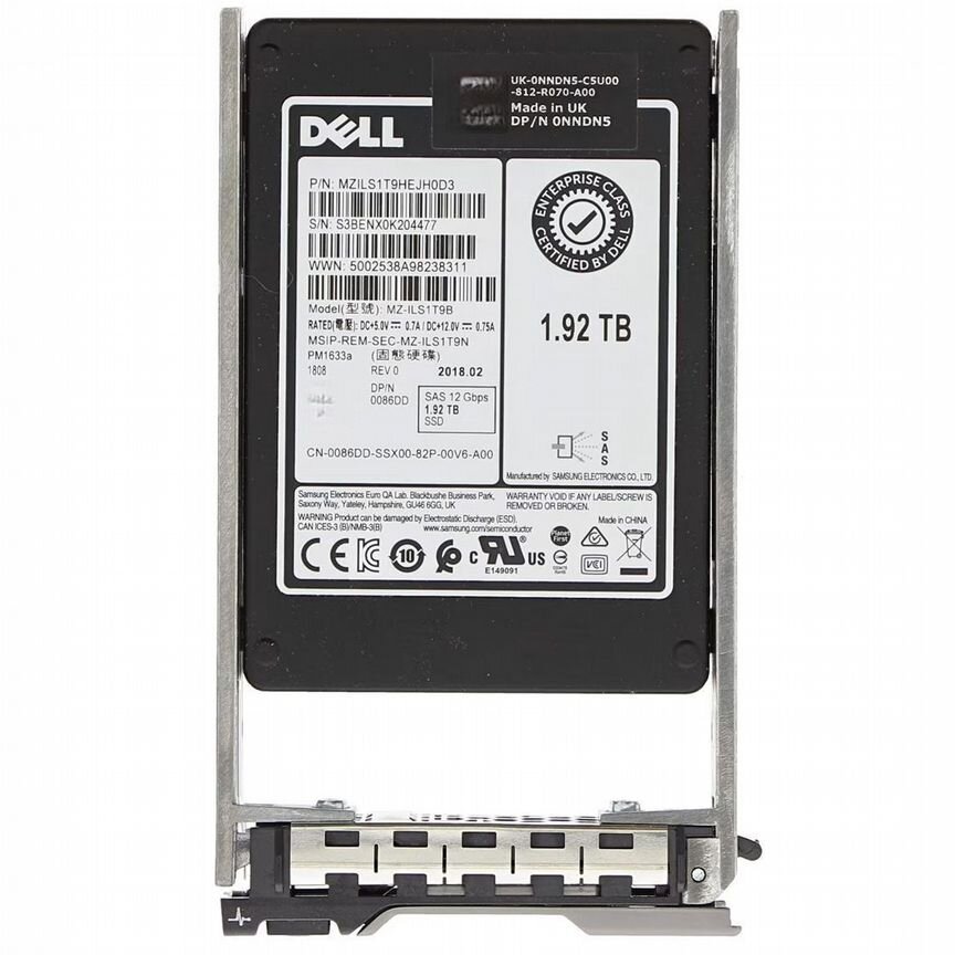 [086DD] Жесткий Диск Dell 1.92tb Sas 2,5" Ssd 086dd