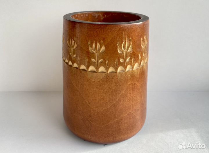 Карандашница деревянная стакан 70е г дерево, лак