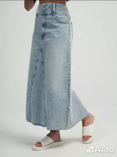 Джинсовая юбка макси