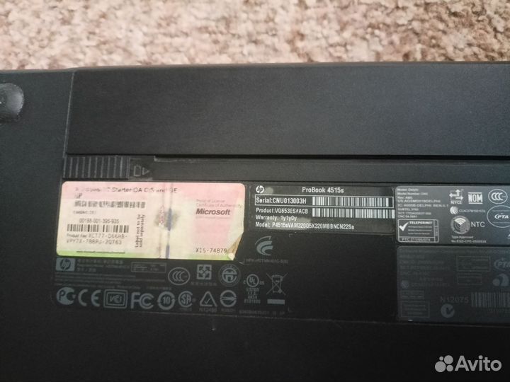 Ноутбук hp ProBook 4515s на запчасти