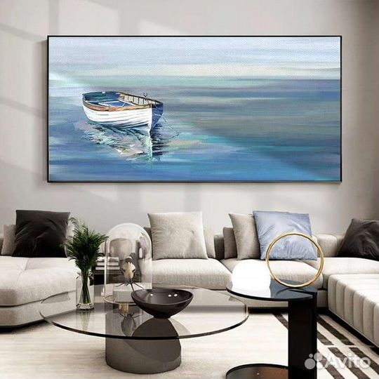 Картина маслом Лодка на озере