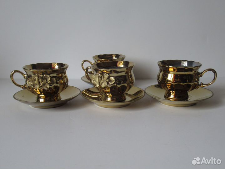 Кофейный сервиз Золотая роза фарфор ссср12 предмет