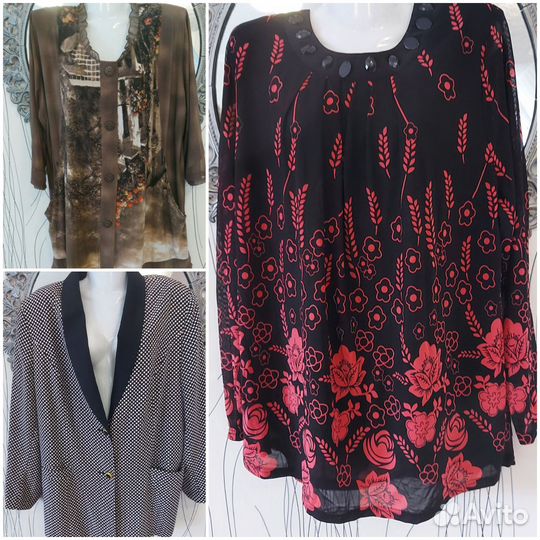 Блузы, двойки туники большие раз-ры 56-62 ;42-48р