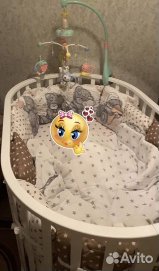 Кроватка трансформер круглая