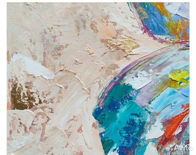 Картина маслом на холсте большая Бабочка