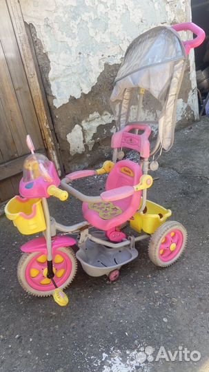 Детский велосипед трехколесный с ручкой