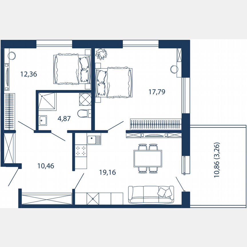3-к. апартаменты, 67,9 м², 1/5 эт.