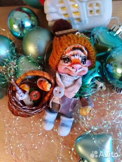 Тигр, елочная игрушка, ручная работа