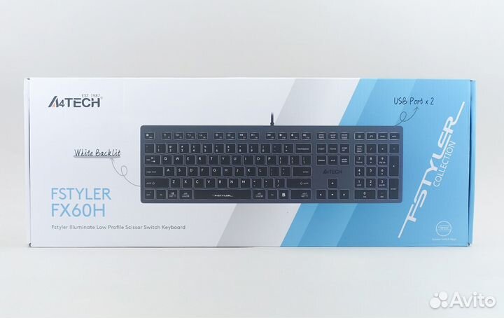Клавиатура A4Tech FStyler FX60H с USB (2х) и подсв