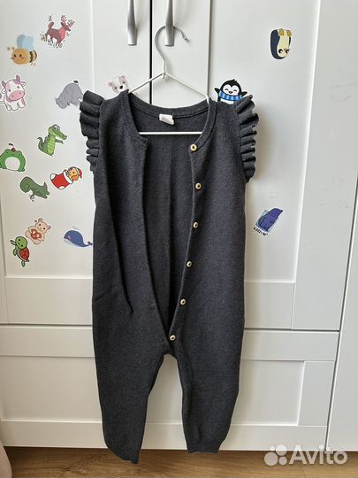 Трикотажный хлопковый комбинезон H&M