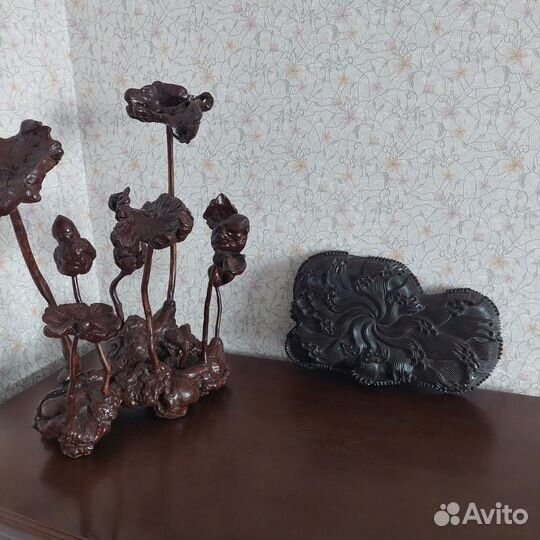 Цветы статуэтка дерево с подставкой