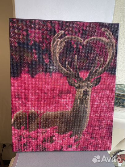 Алмазная мозайка готовая «Олень»