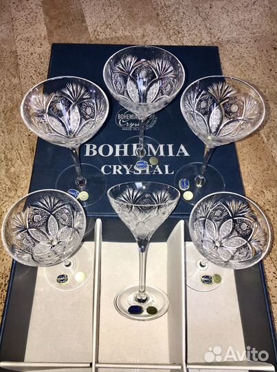 Чешский хрусталь Богемия. Стаканы, креманки