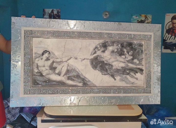 Картина «Сотворение Адама», репродукция