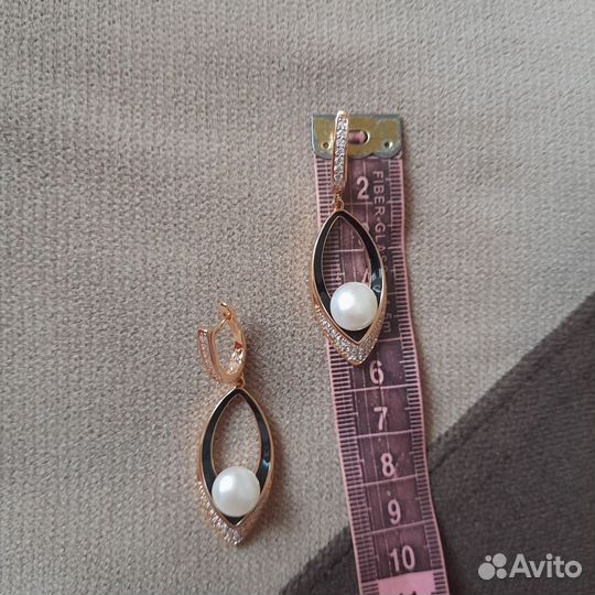 Серьги позолоченные и кольцо