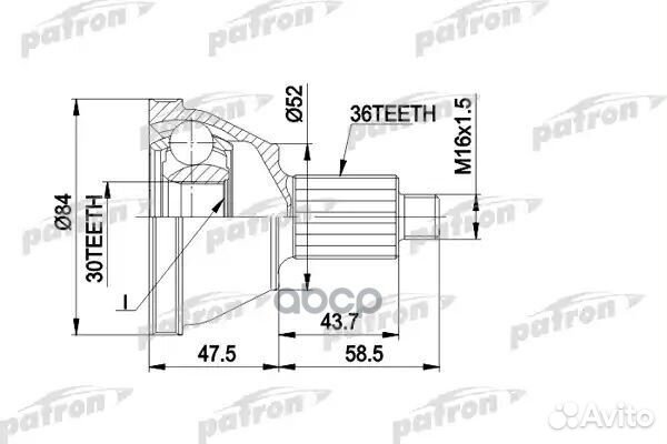 Шрус наружн к-кт 36x50.7x30 skoda: fabia 1.4-1