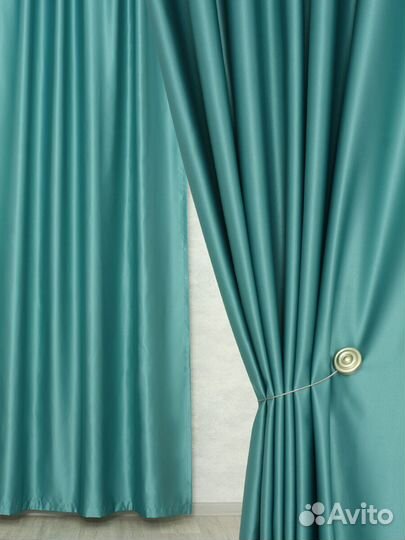 Шторы рогожка мята