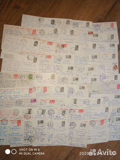 Открытки ссср, прошедшие почту. 50 шт