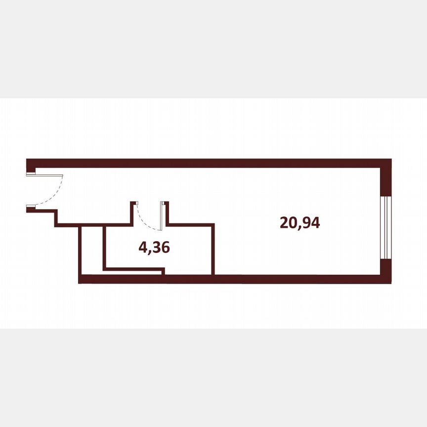 Квартира-студия, 25,3 м², 9/23 эт.