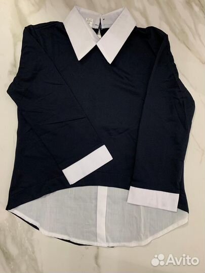 Блузка школьная для девочек, воротник обманка