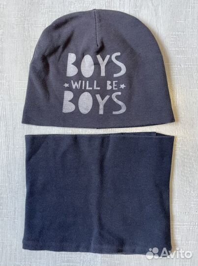 Комплект шапка и снуд для мальчика