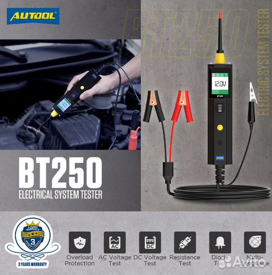 Тестер электрических цепей autool BT250