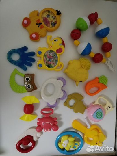 Игрушки, погремушки, грызунки