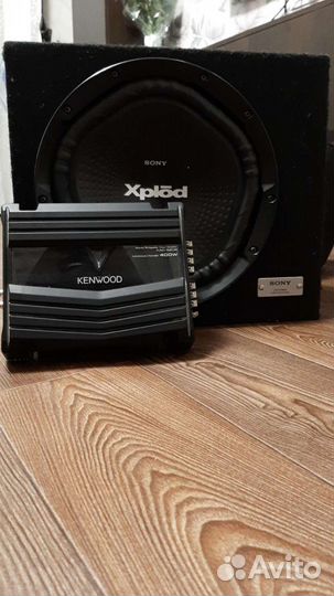 Сабвуфер sony xplod 1800w, Усилитель kenwood