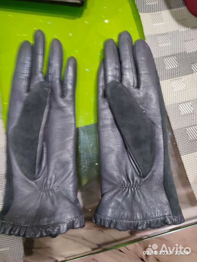 Перчатки женские кожаные новые