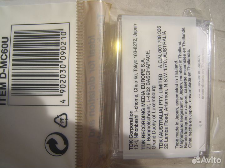 TDK MC60 аудио микрокассета в упаковке, Japan