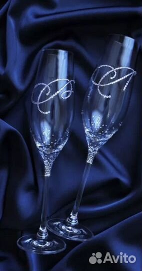 Свадебные бокалы ручной работы