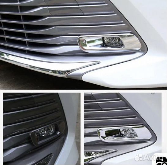 Хром накладки на передние птф Camry V70