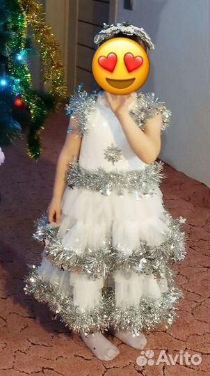 Костюм новогодний Снежинка р.104-110